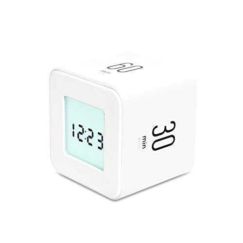 mooas Multi Cube Timer/Rotating Timer (White), Simple Operation, Clock & Timer, 5,15,30,60 min Timer setting