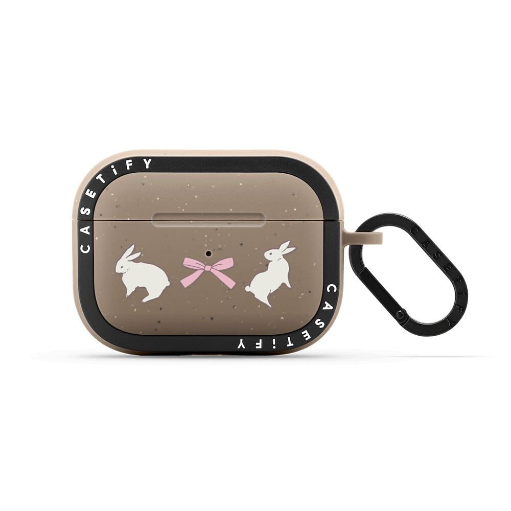 CASETiFY Bounce Airpods Pro (1st/2nd Gen) Case with Ring - Rabbit Ribbon - Matte Taupe