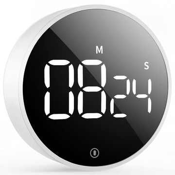 VOCOO Digital Kitchen Timer - Magnetic Countdown Countup Timer with Large LED Display Volume Adjustable, Easy for Cooking and for Seniors and Kids to Use (Space Grey)