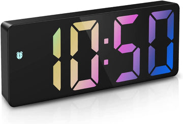 LED Bedroom Alarm Clock - Temperature Display, Adjustable Brightness, Voice Control (No Battery & Adapter)