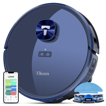 Tikom L9000 Robot Vacuum and Mop Combo, LiDAR Navigation, 4000Pa Robotic Vacuum Cleaner, Up to 150Mins, Smart Mapping, 14 No-go Zones, Good for Pet Hair, Carpet, Hard Floor