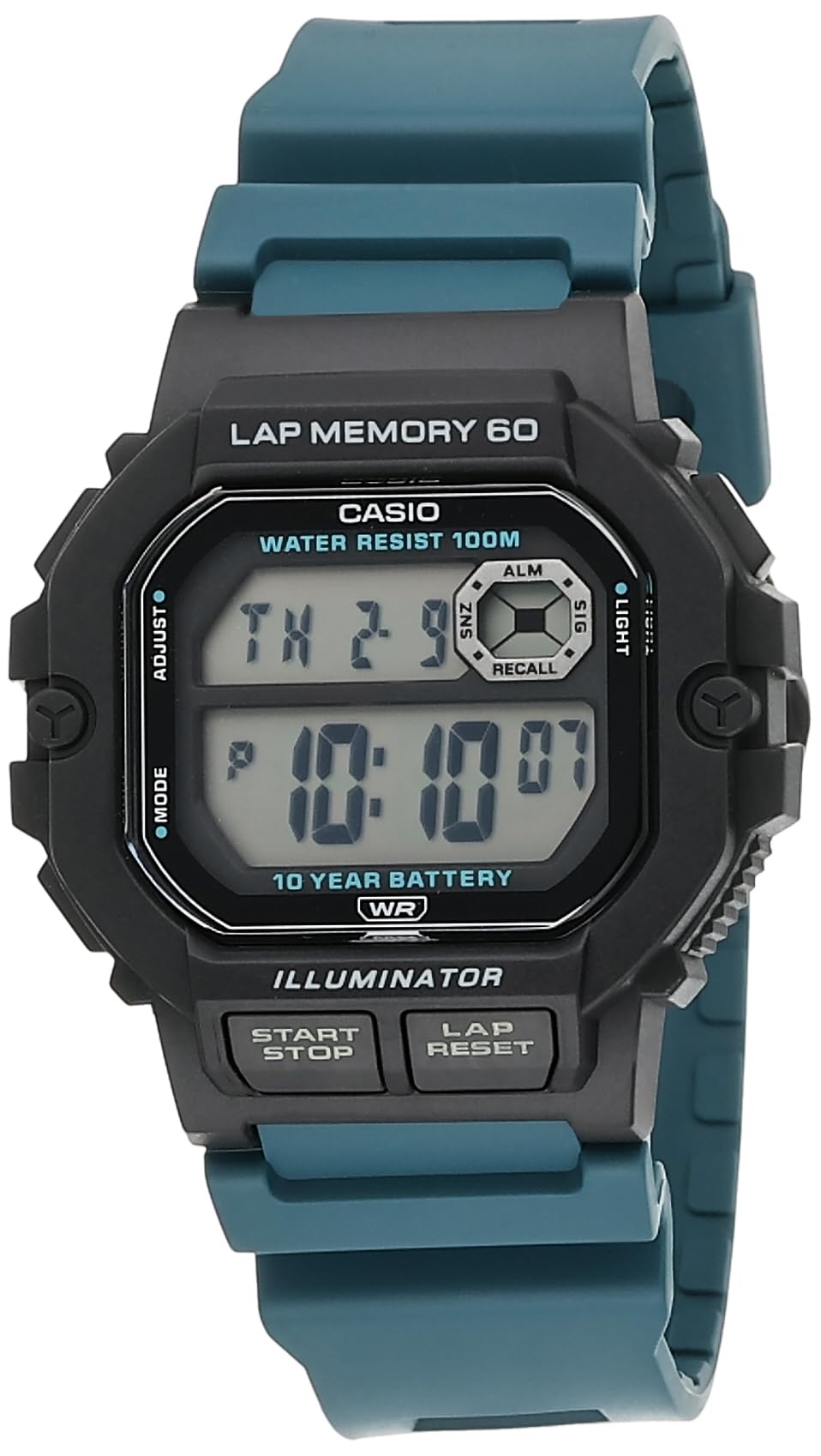 Casio W800HG Series | Men’s Digital Watch | Green | 100 Meter Water Resistance | Multi Function Alarm | 100 SEC Stopwatch | Auto Calendar | Countdown Timer | LED Light | Dual Time| 10 Year Battery