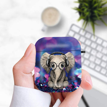 OTOPO Compatible with Airpods Case for Kid,Cute Elephant Protective Hard Cover Portable & Shockproof Women Girls Men with Keychain for Airpods 1/2 Charging Case -Elephant