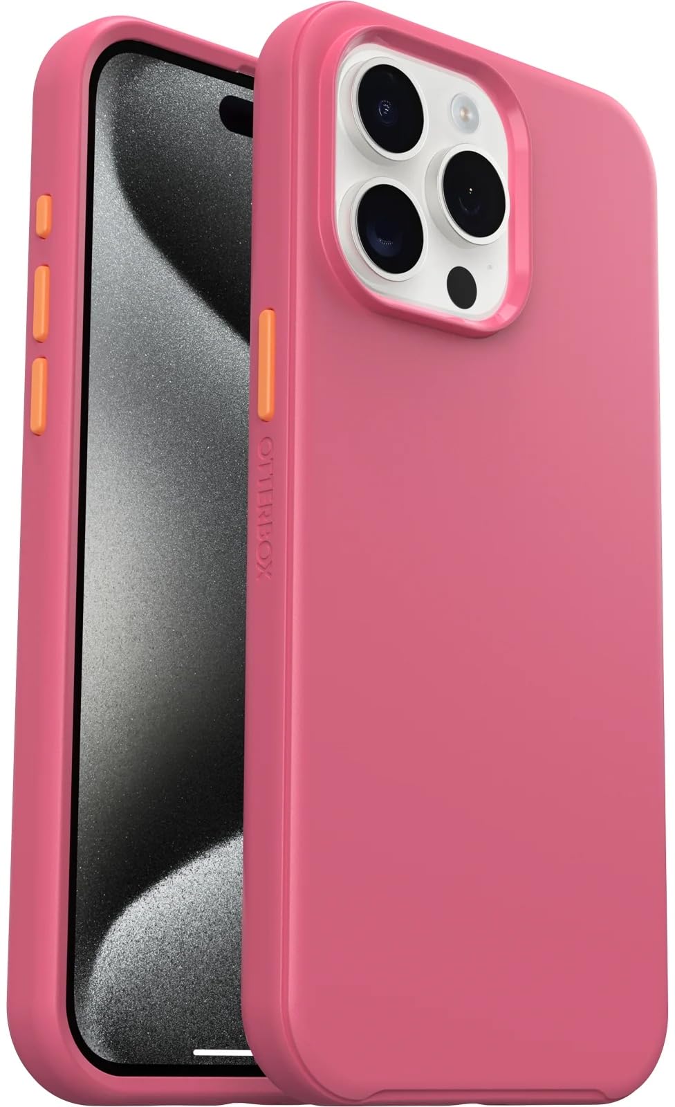 OtterBox iPhone 15 Pro Max (ONLY) Symmetry Series+ Case - Haute Pink, Snaps to MagSafe, Ultra-Sleek, Raised Edges Protect Camera & Screen - Non-Retail Packaging