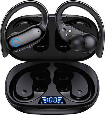 Wireless Earbuds, 48hrs Playback, IPX7 Waterproof, Stereo Bass, LED Display