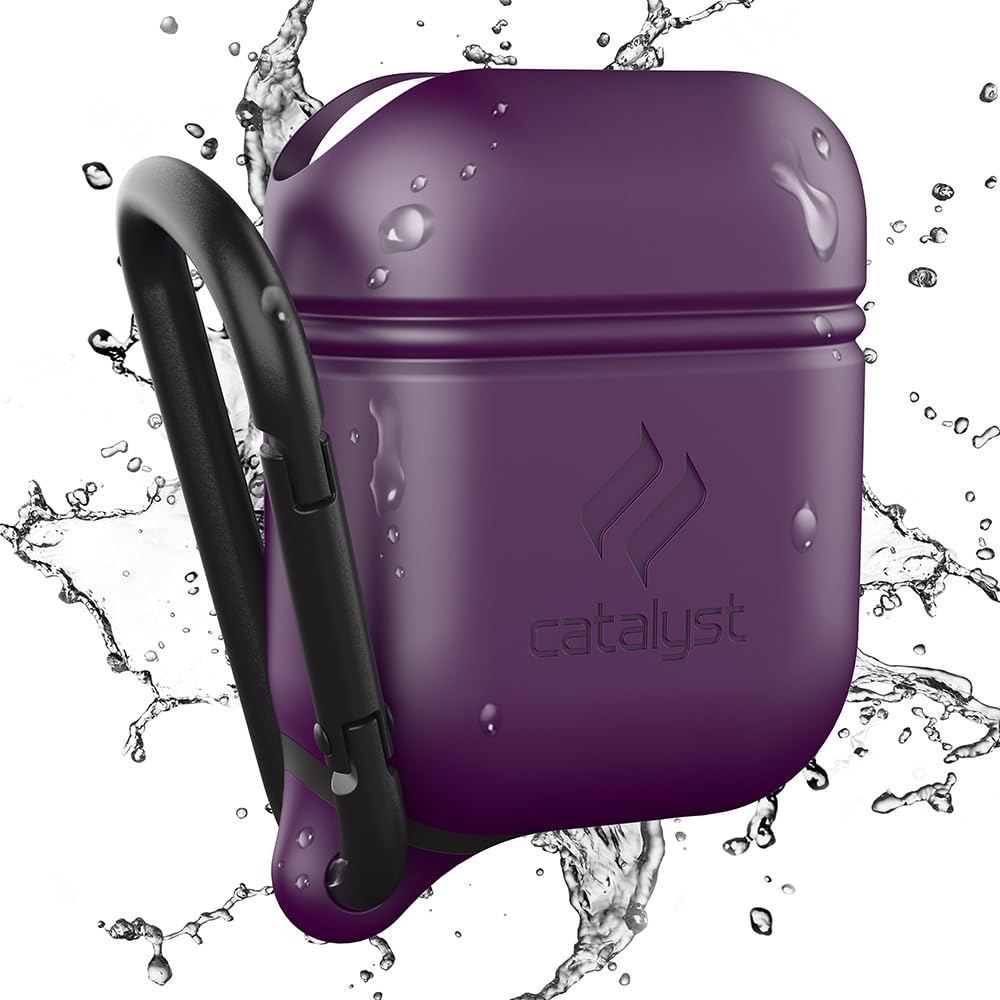 Catalyst Waterproof Case for AirPods 2nd Generation and AirPods 1st Generation - Wireless and USB-C Charging High Drop Protection AirPods Gen 2 and Gen 1 Case with Carabiner, One Piece Design