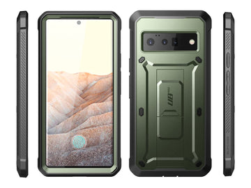 SUPCASE Unicorn Beetle Pro Series Case for Google Pixel 6 Pro (2021 Release), Rugged Full-Body Case with Built-in Screen Protector (Guldan) Green