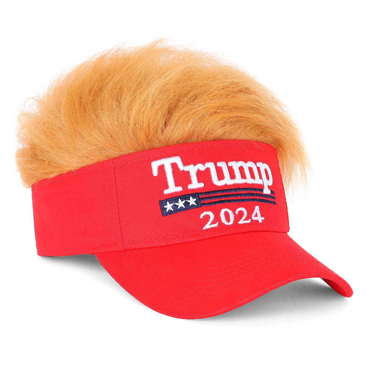 Trump 2024 Hat with Hair,Donald Trump Make America Great Again Wig Hat Embroidered Ultra Adjustable MAGA Baseball Cap