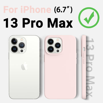 AOTESIER Magnetic for iPhone 13 Pro Max Phone Case, [Compatible with MagSafe][Military Shockproof Protection] Silicone Case with Soft Anti-Scratch Microfiber Lining, 6.7 inch, Chalk Pink