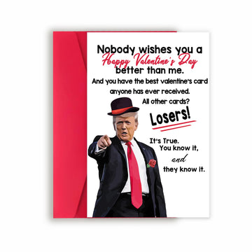 Happy Trump Valentines Day Gifts for Him Her, Funny Valentines Day Card for Boyfriend Girlfriend, Romantic Valentine's Day Card Gifts for Men Women, Love Card