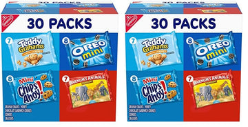 Nabisco Team Favorites Variety Pack, OREO Mini, CHIPS AHOY! Mini, Teddy Grahams Honey & Barnum's Animal Crackers, 30 Snack Packs