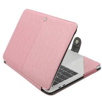 MOSISO Case Compatible with MacBook Air 13 inch M3 A3113 M2 A2681 M1 A2337 A2179 A1932/Pro 13 M2 M1 A2338 A2251 A2289 A2159 A1989 A1706 A1708, PU Leather Portfolio Protective Stand Cover, Rose Quartz