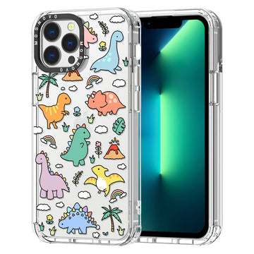 MOSNOVO Case for iPhone 13 Pro Max, [Buffertech 6.6ft Military-Grade Drop Protection] [Anti Peel Off Tech] Clear TPU Bumper Phone Case Cover Design - Dinosaur Land