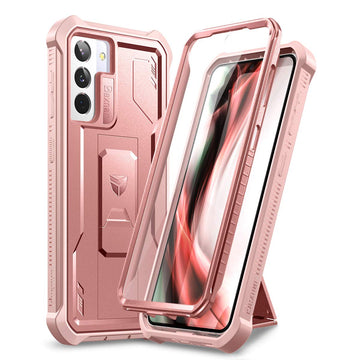 Dexnor for Samsung Galaxy S21+ Plus Case, [Built in Screen Protector and Kickstand] Heavy Military Grade Protection Shockproof Protective Cover for Samsung Galaxy S21 Plus 5G, 6.7 inch Rose Gold