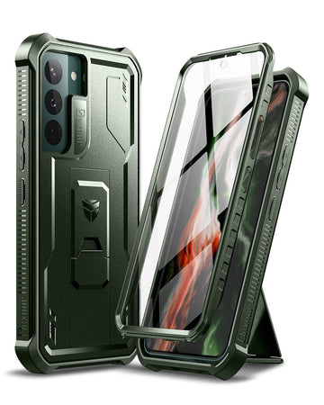 Dexnor for Samsung Galaxy S22 Plus Case, [Built in Screen Protector and Kickstand] Heavy Duty Military Grade Protection Shockproof Protective Cover for Samsung Galaxy S22 Plus 5G,Army Green