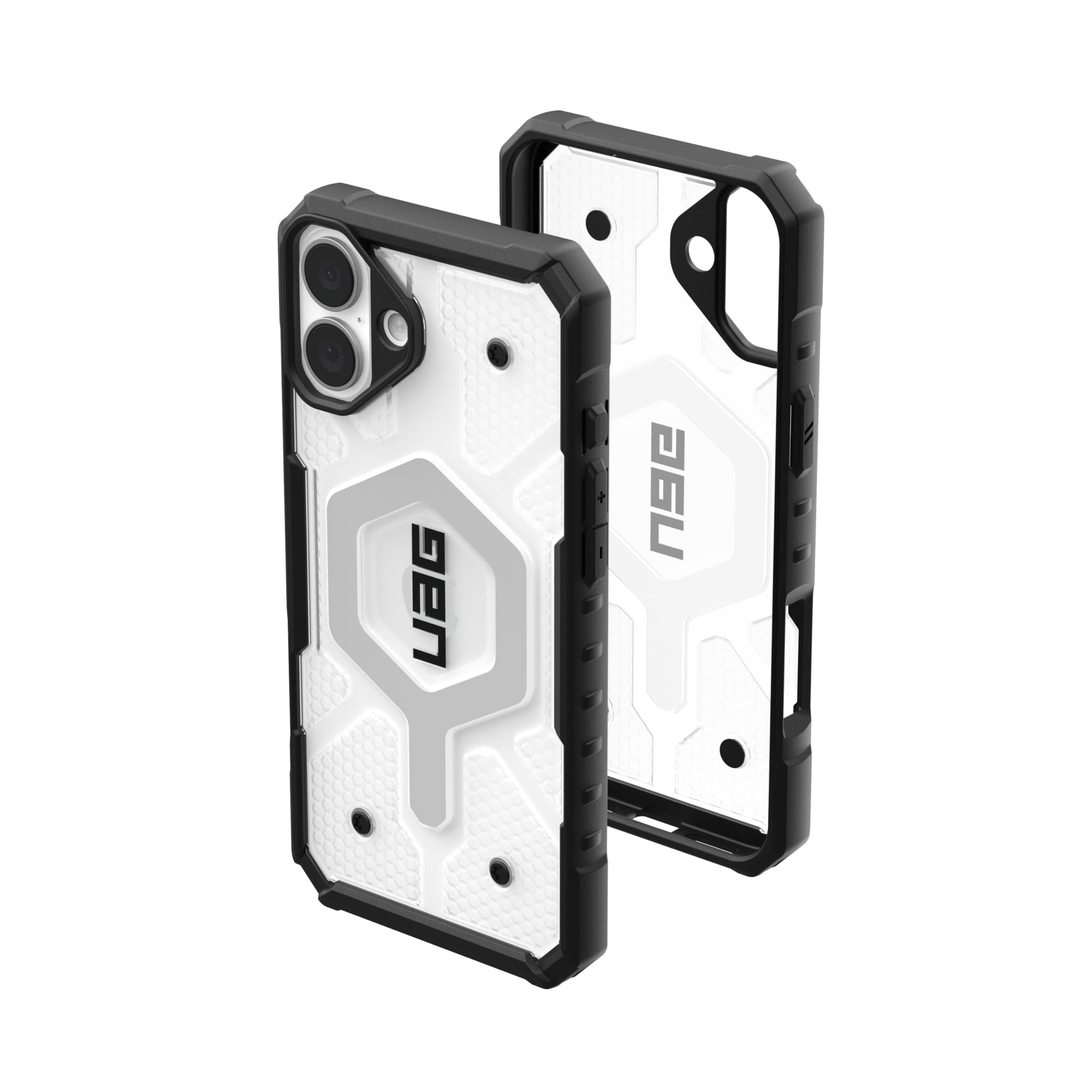 URBAN ARMOR GEAR UAG Designed for iPhone 16 Plus Case 6.7" Pathfinder Clear - Compatible with MagSafe Charging Rugged Shockproof Anti-Slip Military Grade Protective Cover, Ice