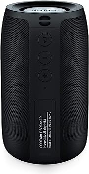 Wireless Bluetooth Speaker - Waterproof, Dual Pairing, Long Playtime - Black