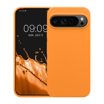 kwmobile Case Compatible with Google Pixel 9 Pro XL Case - TPU Silicone Phone Cover with Soft Finish - Fruity Orange