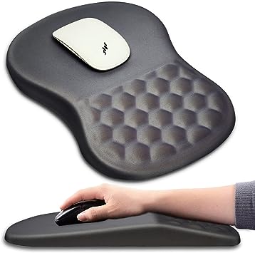 Gray Ergonomic Mouse Pad with Wrist Support (12x8 inch)