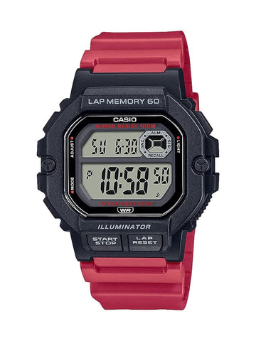 Casio W800HG Series | Men’s Digital Watch | Red | 100 Meter Water Resistance | Multi Function Alarm | 100 SEC Stopwatch | Auto Calendar | Countdown Timer | LED Light | Dual Time| 10 Year Battery