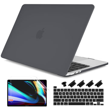 DONGKE for MacBook Pro 13 inch Case 2023 2022 2021 2020 Release Model: A2338 M2/M1 A2289 A2251 with Touch Bar & Touch ID, Frosted Matte Plastic Hard Shell Case & Keyboard Cover, Black