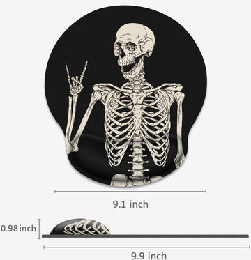 Ergonomic Mouse Pad with Wrist Support - Black Skeleton