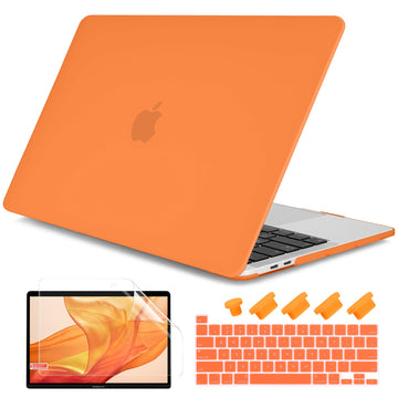 DONGKE for MacBook Pro 13 inch Case 2023 2022 2021 2020 Release Model: A2338 M2/M1 A2289 A2251 with Touch Bar & Touch ID, Frosted Matte Plastic Hard Shell Case & Keyboard Cover, Orange