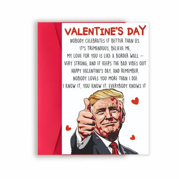 Happy Trump Valentines Day Gifts for Him Her, Funny Valentines Day Card for Boyfriend Girlfriend, Romantic Valentine's Day Card Gifts for Men Women, Love Card