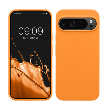 kwmobile Case Compatible with Google Pixel 9 Pro XL Case - TPU Silicone Phone Cover with Soft Finish - Fruity Orange