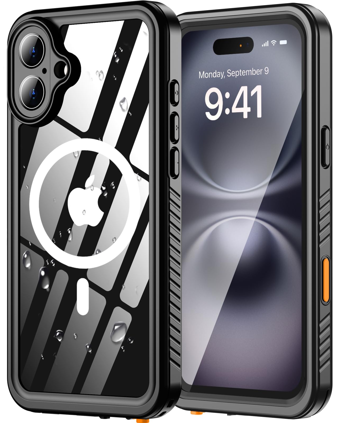 Oneagle Magnetic for iPhone 16 Plus Case Waterproof [IP68 Underwater][Built-in Screen & Lens Protector][Fit for MagSafe] 360°Full Body Shockproof Heavy Duty Protective iPhone 16 Plus Phone Case Black