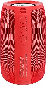 Wireless Bluetooth Speaker - Waterproof, Dual Pairing, Long Playtime - Pure Red