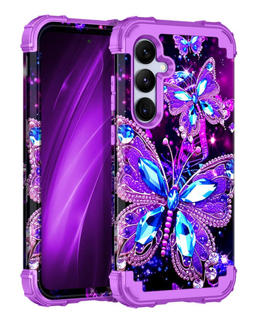 Miqala for Galaxy S24 Ultra 5G Case,Glow in The Dark Three Layer Heavy Duty Shockproof Full Protection Hard Plastic Bumper+Soft Silicone Protective Case for Samsung Galaxy S24 Ultra 6.8 inch,Deep