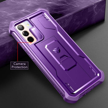 Dexnor for Samsung Galaxy S21+ Plus Case, [Built in Screen Protector and Kickstand] Heavy Duty Military Grade Protection Shockproof Protective Cover for Samsung Galaxy S21 Plus 5G, 6.7 inch Purple