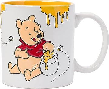 Winnie the Pooh Happy Face Bees Wax Resist Ceramic Mug - 20 Ounces