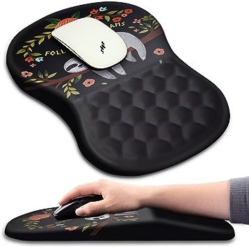 Cute Sloth Ergonomic Mouse Pad with Wrist Support and Massage Design - Pain Relief & Comfort (12x8 inch)