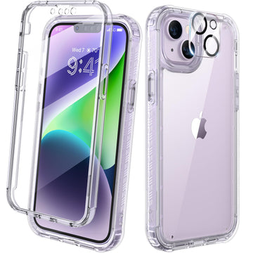 Diaclara Designed for iPhone 14 Pro Max Case 6.7’’, [2023 Upgraded] Full Body Rugged Phone Case w/Built-in Sensitive Anti-Scratch Screen Protector+9H Tempered Glass Camera Lens Protector(Royal Purple)