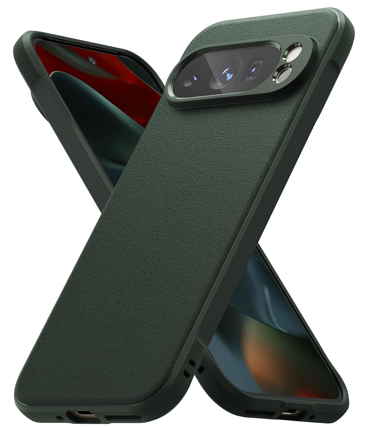 Ringke Onyx [Feels Good in The Hand] Designed for Google Pixel 9 Pro XL Case, Anti-Fingerprint Technology Prevents Oily Smudges Non-Slip Enhanced Grip Precise Cutouts for Camera - Dark Green