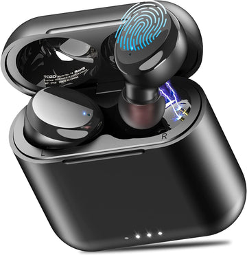 Wireless Earbuds, Bluetooth 5.3, IPX8, Touch Control, Charging Case