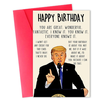 Funny Trump Birthday Card for Women Men, Humorous Donald Trump Birthday Gifts Card for Dad or Mom, Trump Birthday Decorations for Husband Wife, Unique Birthday Gifts Ideas for Him Her