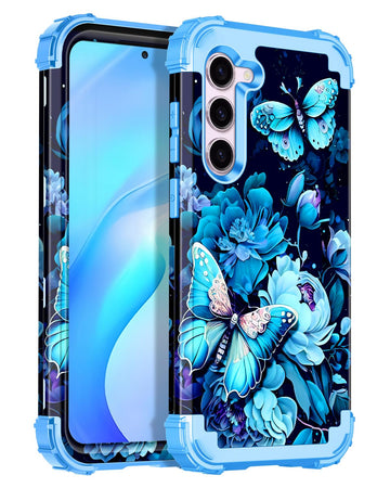 Miqala for Galaxy S22 5G Case,Glow in The Dark Three Layer Heavy Duty Shockproof Full Body Protection Hard Plastic Bumper+Soft Silicone Protective Case for Samsung Galaxy S22 6.1 inch,Dark