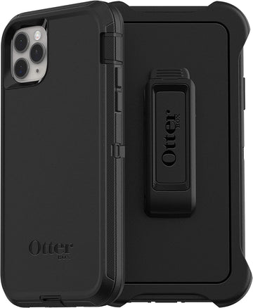 OtterBox iPhone 11 Pro Max Defender Series Case - Black, Rugged & Durable, with Port Protection, Includes Holster Clip Kickstand