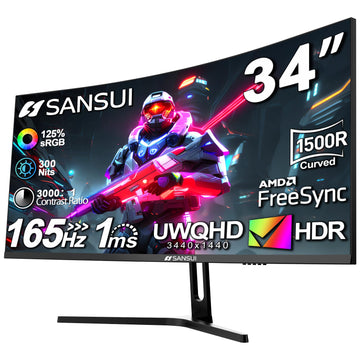 SANSUI 34-Inch Curved Gaming Monitor