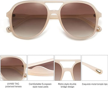 SOJOS Retro Aviators: Pink/Light Brown Gradient