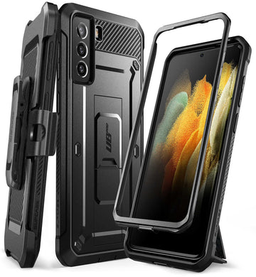 SUPCASE for Samsung Galaxy S21+ Plus Case with Stand (Unicorn Beetle Pro), [Built-in Front Frame & Belt-Clip] [Military-Grade Protection] Full-Body Rugged Phone Case for Galaxy S21+ Plus, Black