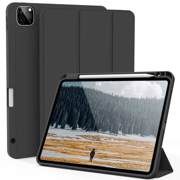 kenke Case for iPad Pro 11 Inch 4th/3rd/2nd Generation (2022/2021/2020) with Pencil Holder, Slim Trifold Smart Cover with Soft TPU Back, Support 2nd Gen Pencil Charging, Auto Sleep/Wake, Gray