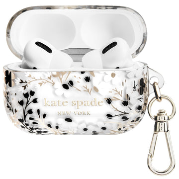 kate spade new york AirPods Pro Protective Case with Keychain Ring - Tortoiseshell, Compatible with AirPods Pro 2nd / 1st Generation