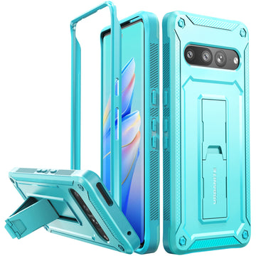 URBANITE for Google Pixel 7 Pro Case, Military Grade Rugged Shockproof Protective Cover with Kickstand (Sky Blue)