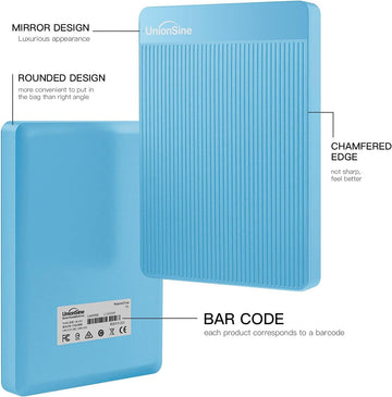 UnionSine 320GB Slim External HDD-USB 3.0 Blue