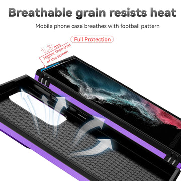 for Samsung Galaxy S23 Ultra Case with Slide Camera Cover HD Screen Protector [Military Grade Drop Tested] Magnetic Ring Holder Kickstand Protective Phone Case for Galaxy S23 Ultra 5G 2023, Purple