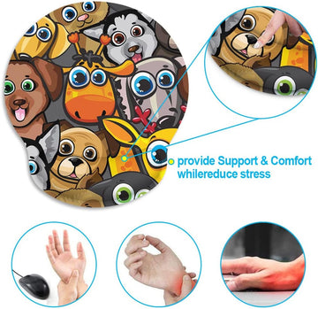 Funny Cartoon Animals Ergonomic Mouse Pad with Wrist Support